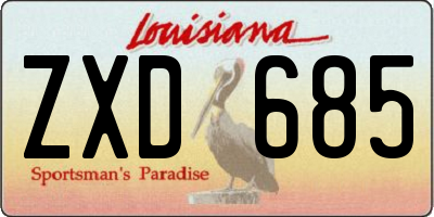 LA license plate ZXD685