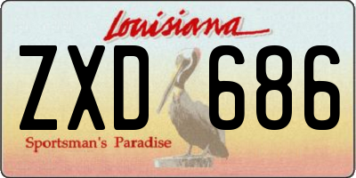 LA license plate ZXD686