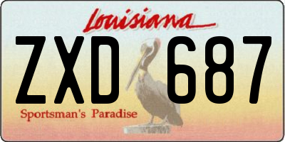 LA license plate ZXD687