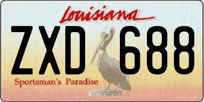 LA license plate ZXD688