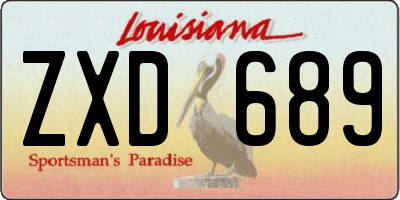 LA license plate ZXD689