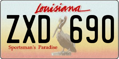 LA license plate ZXD690