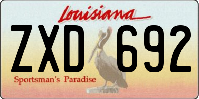 LA license plate ZXD692