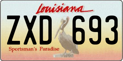 LA license plate ZXD693