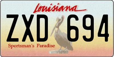 LA license plate ZXD694