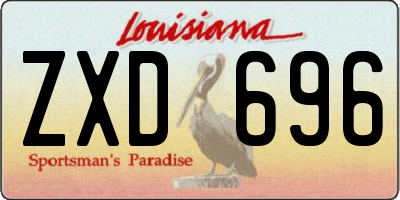 LA license plate ZXD696