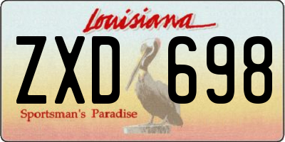 LA license plate ZXD698