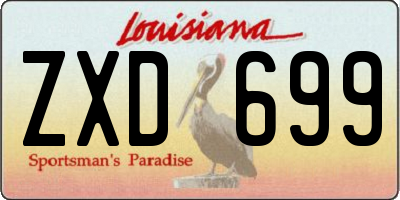 LA license plate ZXD699