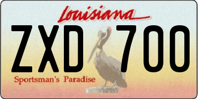 LA license plate ZXD700