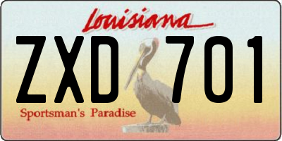 LA license plate ZXD701