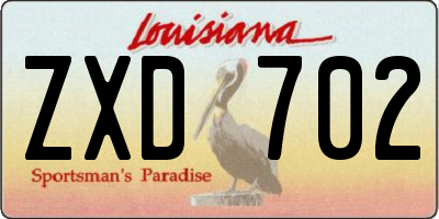 LA license plate ZXD702