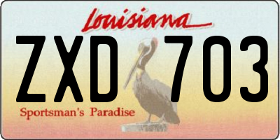 LA license plate ZXD703