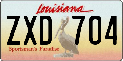 LA license plate ZXD704