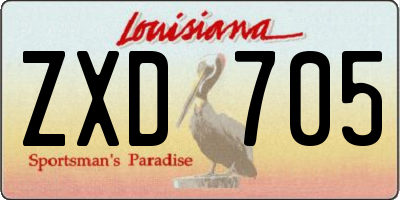 LA license plate ZXD705