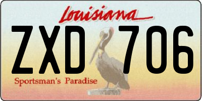 LA license plate ZXD706