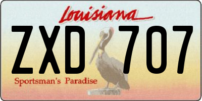 LA license plate ZXD707