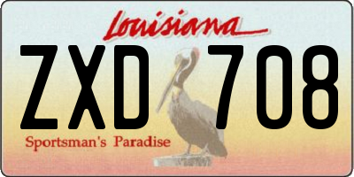 LA license plate ZXD708