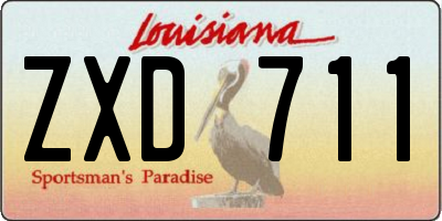 LA license plate ZXD711