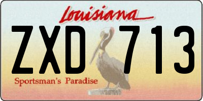 LA license plate ZXD713