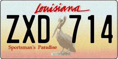 LA license plate ZXD714