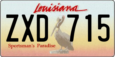 LA license plate ZXD715