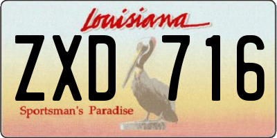 LA license plate ZXD716