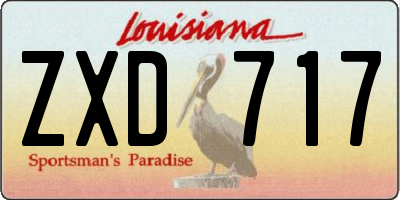 LA license plate ZXD717