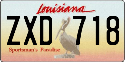 LA license plate ZXD718