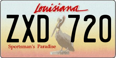 LA license plate ZXD720