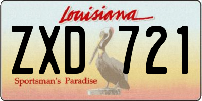 LA license plate ZXD721