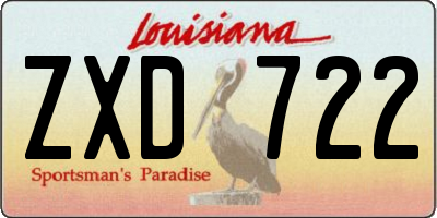 LA license plate ZXD722