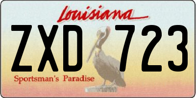 LA license plate ZXD723