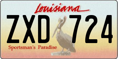 LA license plate ZXD724