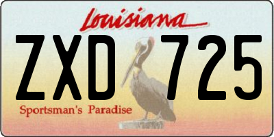 LA license plate ZXD725