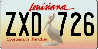 LA license plate ZXD726