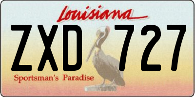 LA license plate ZXD727