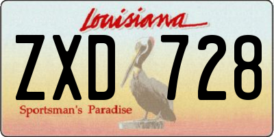 LA license plate ZXD728