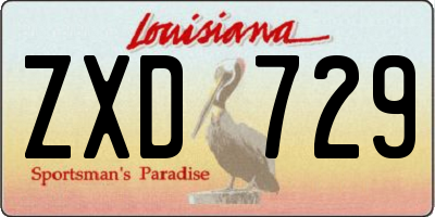 LA license plate ZXD729