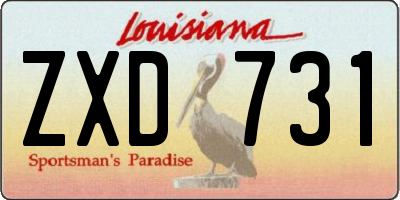 LA license plate ZXD731