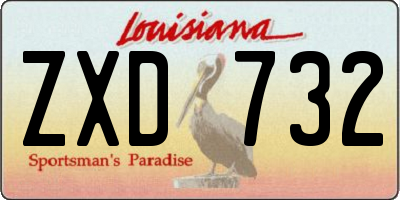 LA license plate ZXD732