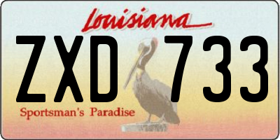 LA license plate ZXD733