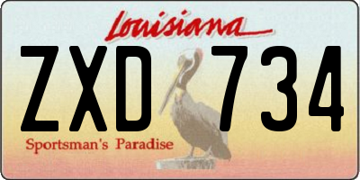 LA license plate ZXD734