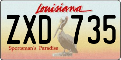 LA license plate ZXD735
