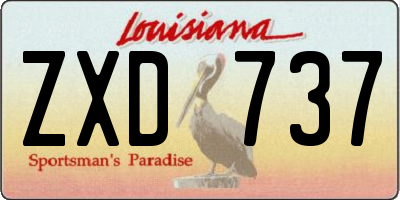 LA license plate ZXD737