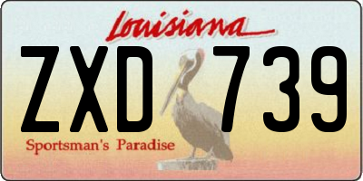 LA license plate ZXD739