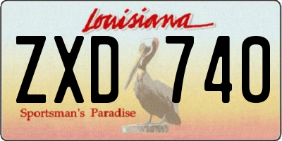 LA license plate ZXD740