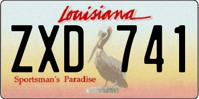 LA license plate ZXD741