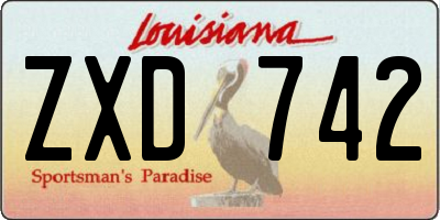 LA license plate ZXD742