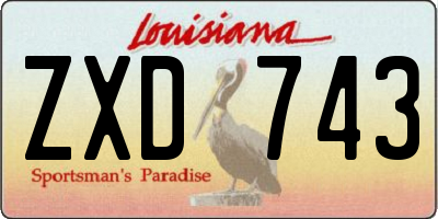 LA license plate ZXD743