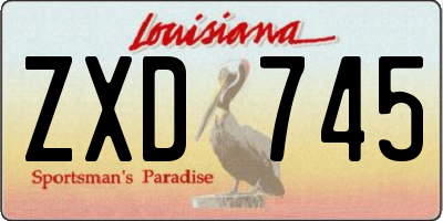 LA license plate ZXD745